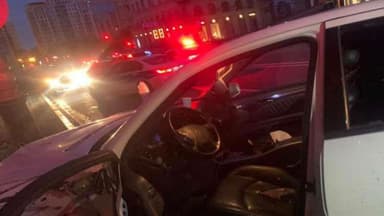 Bakıda polis maşını ağır qəzaya uğradı: Yaralılar var (FOTO)