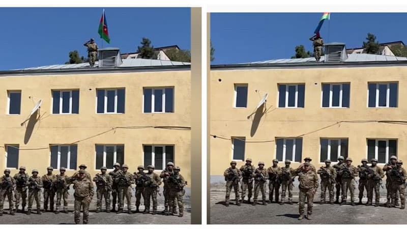 Laçın şəhərində Azərbaycan bayrağı ucaldıldı, general Prezidentə məruzə etdi (VİDEO)