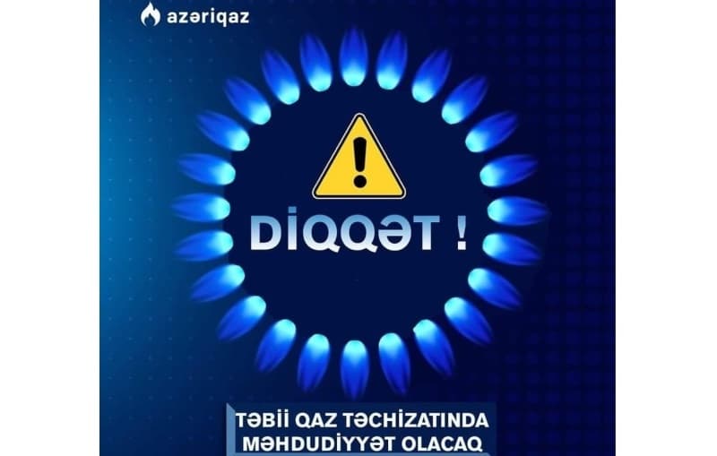 Qaradağ rayonunun bir hissəsinin qaz təchizatında müvəqqəti fasilə yaranacaq