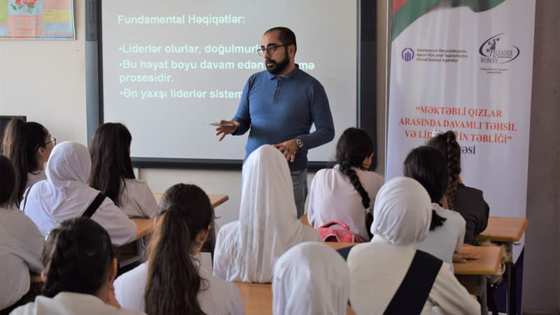 Nardaran, Maştağa və Buzovna məktəblərində yuxarı sinif şagirdlərinə davamlı təhsil və liderlik təlimləri keçildi