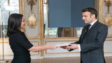 Leyla Abdullayeva etimadnaməsini Fransa prezidentinə təqdim etdi (FOTO)