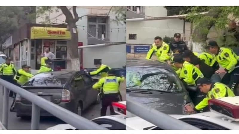 Narkotiklə dolu "Prius"u polislərin üzərinə sürən şəxs həbs olundu