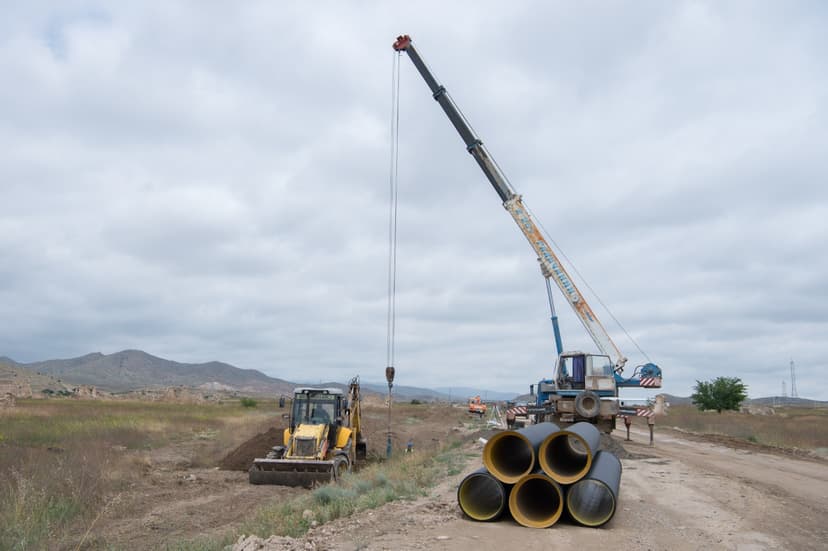 Cəbrayıl şəhərində içməli və tullantı su infrastrukturları yaradılır (VİDEO)