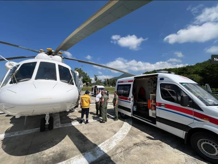 Qəbələdən Bakıya helikopterlə təxliyə olundu  (FOTOLAR)