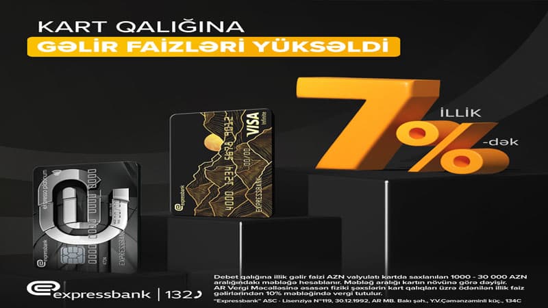 Expressbank kartlarında qalığa gəlir faizləri artdı!