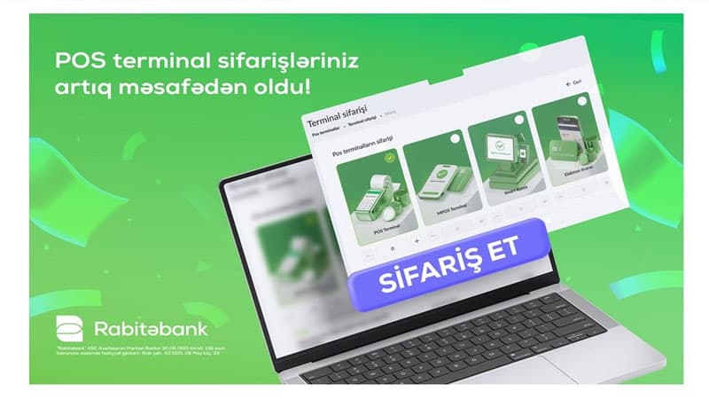 "Rabitəbank" ilə POS terminal sifarişi artıq məsafədən!