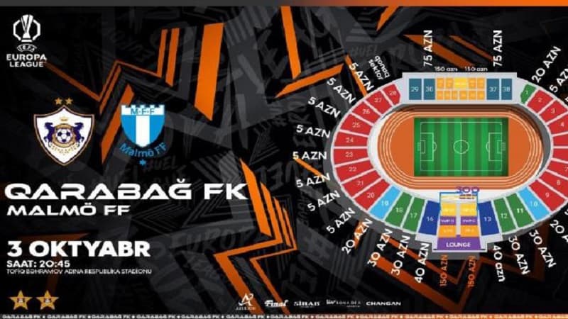 “Qarabağ” - “Malmö” matçının biletləri satışa çıxarılır
