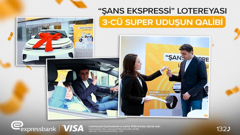 "Expressbank" müştərisinə elektrikli avtomobil verib!