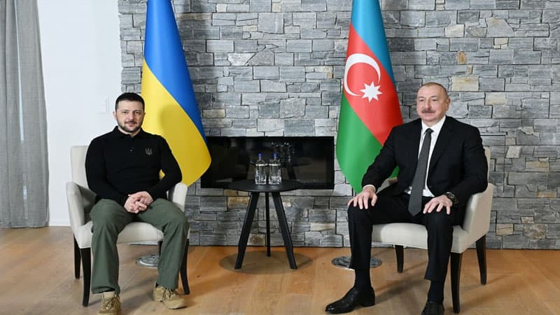 İlham Əliyev Zelenski ilə görüşdü (FOTO)
