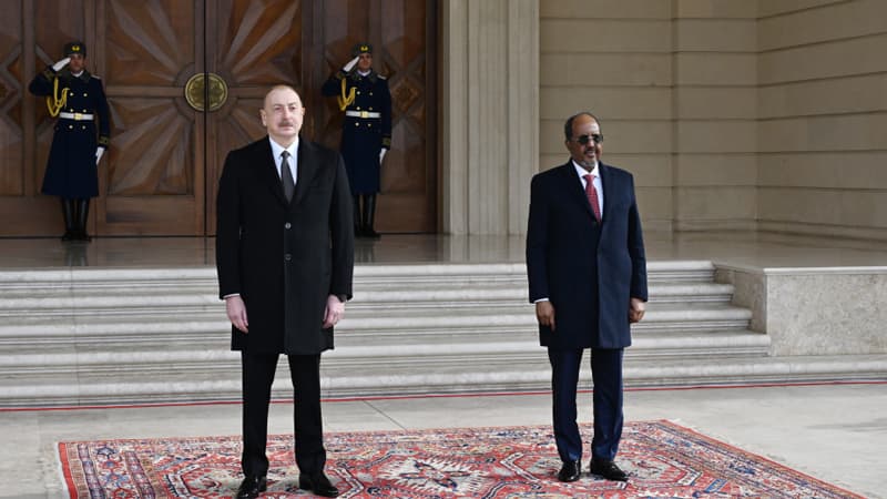 Somali Prezidenti Hasan Şeyx Mahmudun rəsmi qarşılanma mərasimi olub (FOTO)