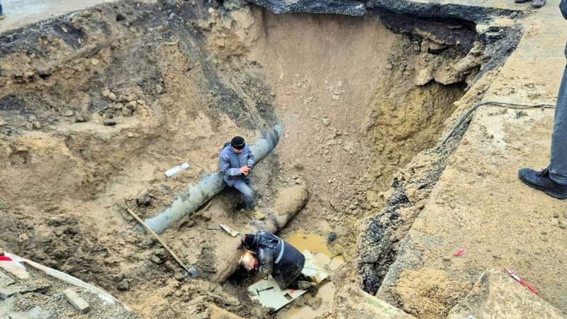 Bakının əsas prospektində yol çökdü - Hərəkət məhdudlaşdırıldı (FOTO)