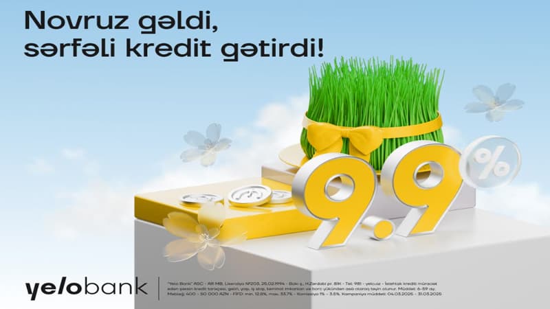 Yelo Bank-dan nağd pul kreditinə bahar endirimi