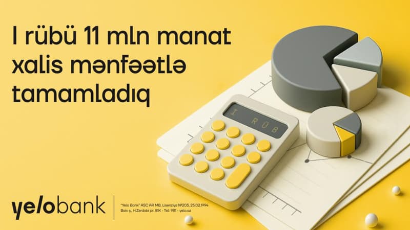 Yelo Bank birinci rübdə pozitiv artım dinamikası nümayiş etdirib