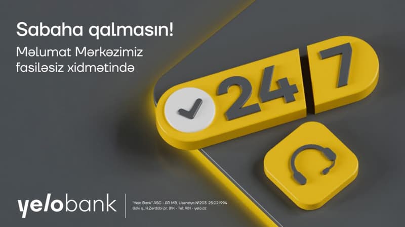 Yelo Bank-ın Məlumat Mərkəzi artıq 24/7 xidmətində!