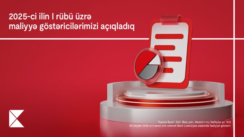 Kapital Bank 2025-ci ilin 1-ci rübü üzrə maliyyə nəticələrini elan edib