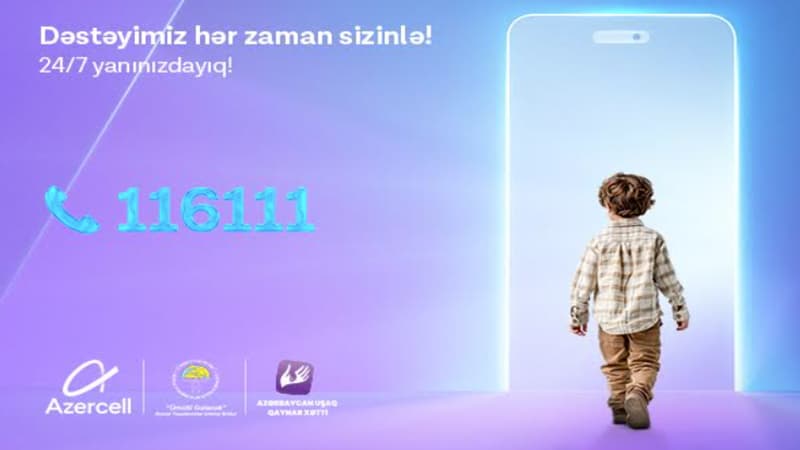 Azercell-in dəstəyi ilə fəaliyyət göstərən “Uşaq Qaynar Xətti”nə 2025-ci ilin birinci rübündə 940 müraciət daxil olub