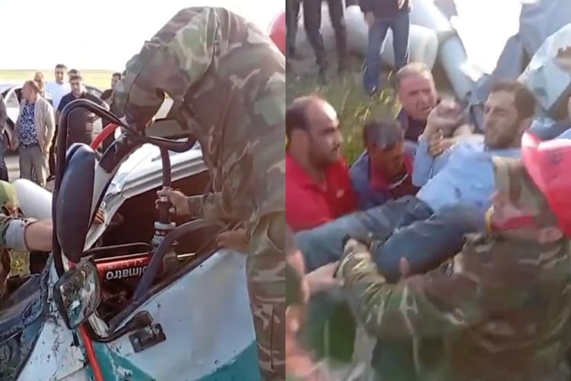Qobustanda yük və minik maşınları toqquşdu: Yaralı var