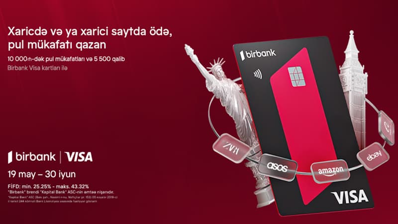 Birbank Visa kartları ilə ölkə xarici ödənişlərdə "Bir dünya fürsət" kampaniyası