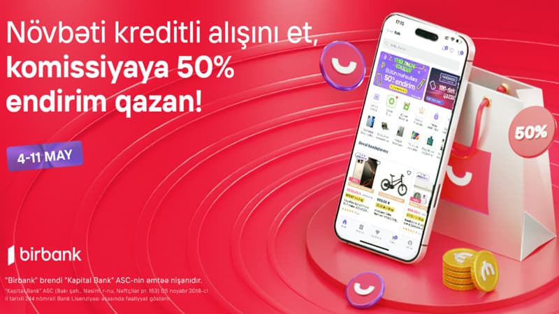 Umico kredit xətti ilə alış-verişə 50% komissiya endirimi