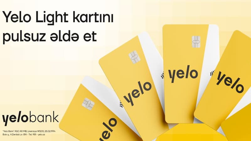 Yelo Bank-dan pulsuz debet kart!