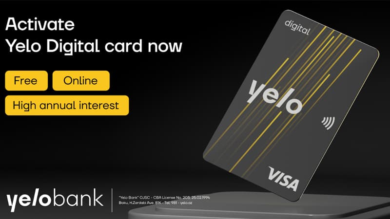 Yelo Bank-dan yeni rəqəmsal kart: Yelo Digital Card!