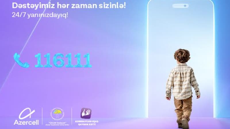 Azercell-in dəstəyi ilə fəaliyyət göstərən "Azərbaycan Uşaq Qaynar Xətti" 2025-ci ilin ilk yarısında 2173 müraciət qeydə alıb