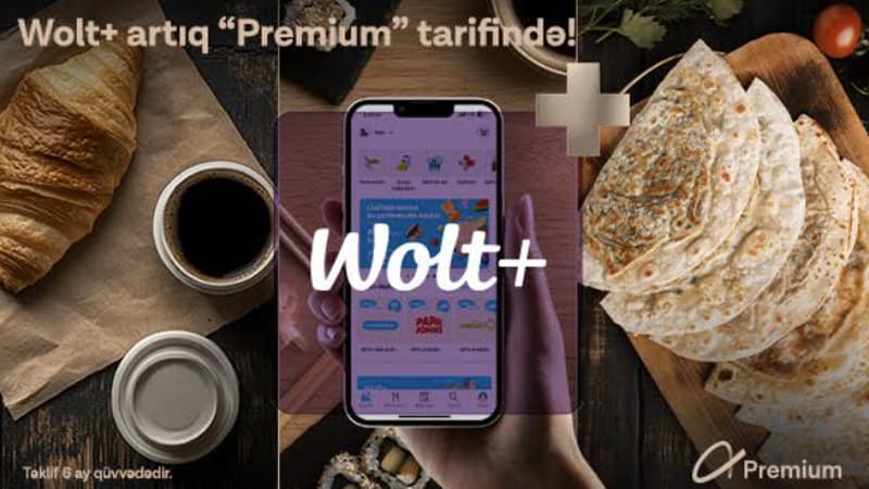 Azercell-dən "Premium" tarif istifadəçilərinə 6 aylıq pulsuz "Wolt+" abunəliyi!