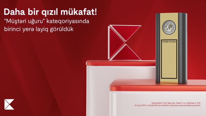 Kapital Bank "Globee-Innovation Awards"dan qızıl mükafata layiq görüldü