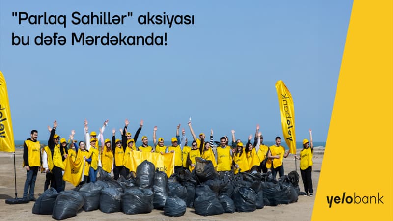 Yelo komandası Mərdəkan çimərliyində təmizlik aksiyası həyata keçirib