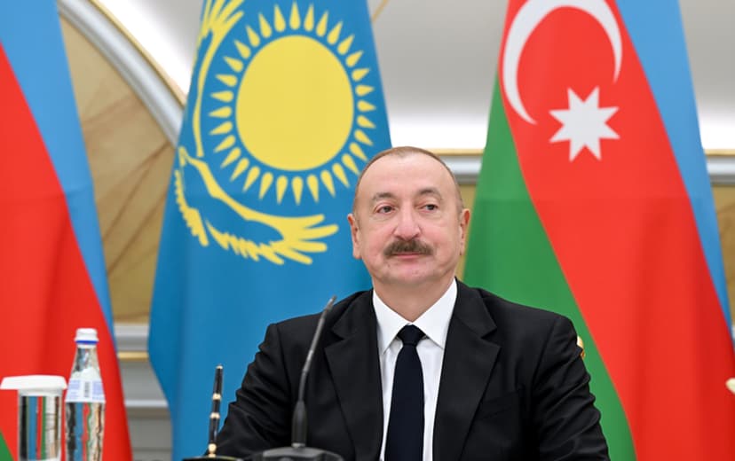 İlham Əliyev Qazaxıstana səfəri ilə bağlı paylaşım etdi (VİDEO)
