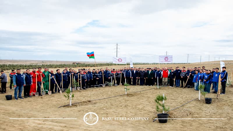 Baku Steel Company ətraf mühitin mühafizəsinə töhfəsini gücləndirir: təxminən 3000 ağac əkilib