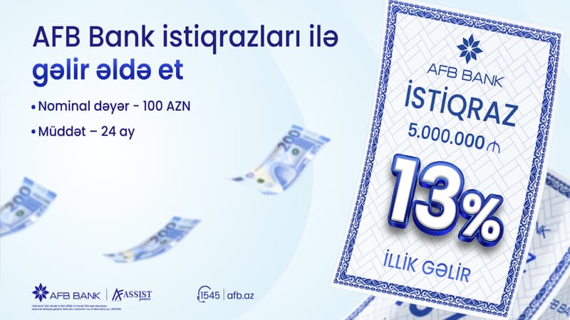 AFB Bank 13% gəlirlilik təklif edən istiqrazlar təqdim edir