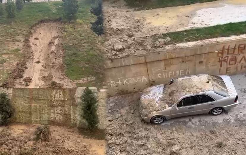 Bakıda poliklinikanın həyətində torpaq sürüşməsi oldu (VİDEO/YENİLƏNİB)