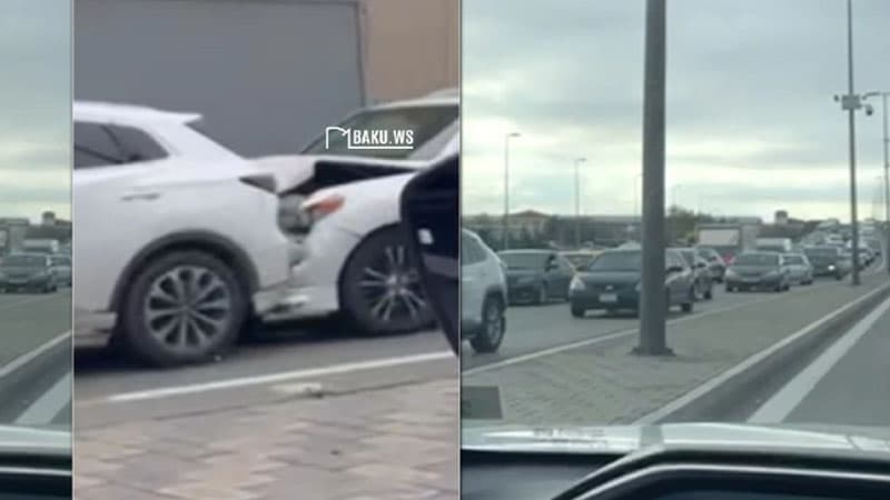 Ziya Bünyadov prospektində 4 maşın toqquşdu, kilometrlərlə uzanan tıxac yarandı