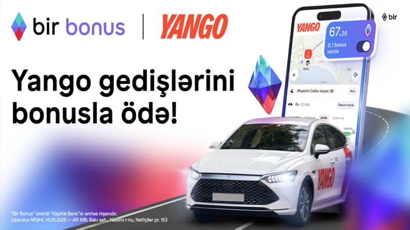 Taksi ödənişlərinizi Bir Bonus-la edin, pulunuz cibinizdə qalsın