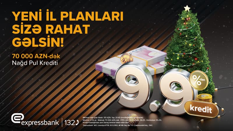 İllik 9.9-dan başlayan faiz dərəcəsilə nağd pul krediti
