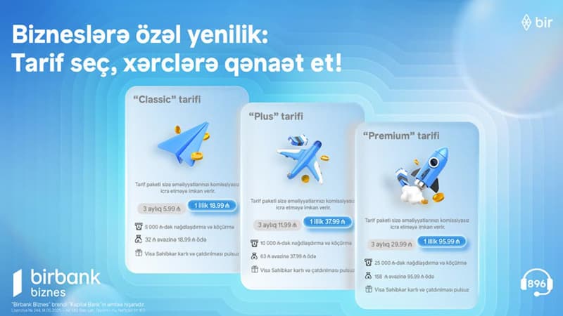 Birbank Biznes-dən sahibkarlar üçün yeni tariflər: xərclərinizi minimuma endirin