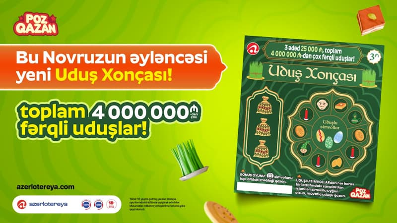 Novruza özəl yeni "Uduş xonçası" lotereyası satışa çıxıb