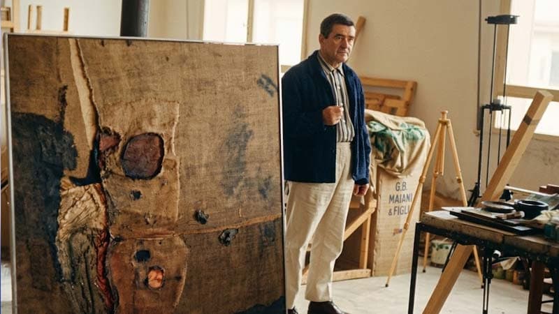 Sənət dərsi: Alberto Burri, "Kisə parçası 1953"