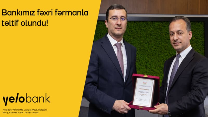 Yelo Bank Azərbaycan Sahibkarlar Konfederasiyasının fəxri fərmanına layiq görülüb