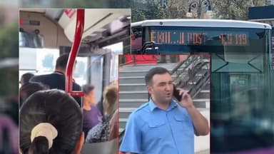 Sürücü sərnişindən küsdü, avtobusu sürməkdən imtina etdi (VİDEO)