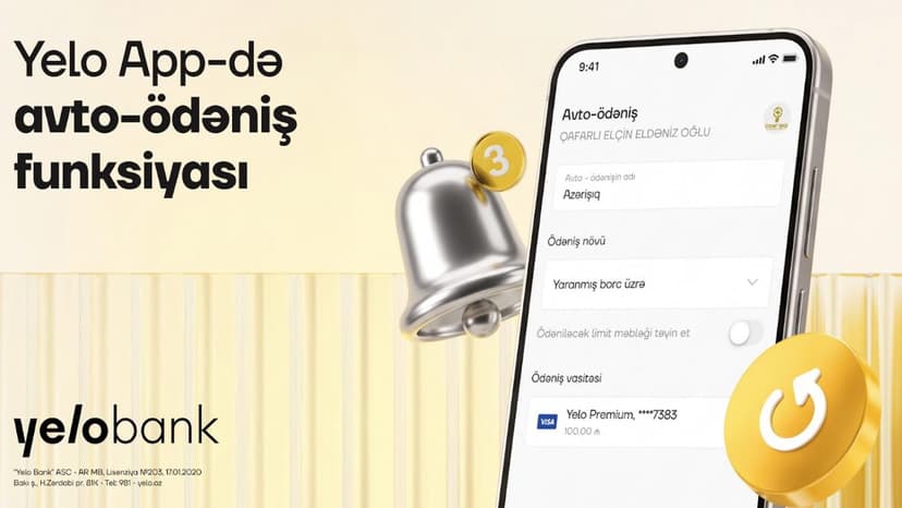 Yelo App-də avto-ödəniş funksiyası istifadəyə verildi