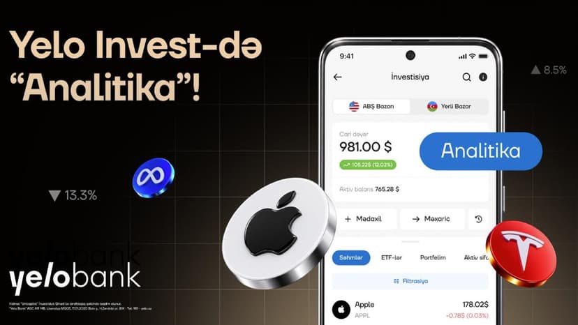 Yelo Invest-in yeni imkanı ilə portfelini daha yaxşı tanı!