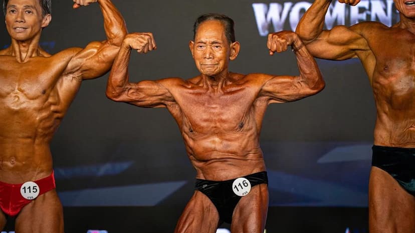90 yaşlı yapon bodibilder dünya çempionatında iştirak etdi