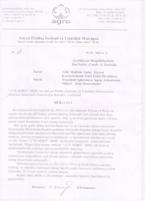 Beynəlxalq Bank pambıqçıların pulunu kəsdi