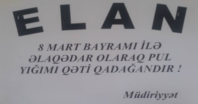 Məktəblərdə “8 Mart”la bağlı Qadağa