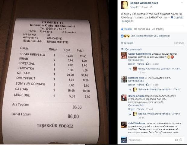 Bakının məşhur restoranında biabırçılıq - FOTO