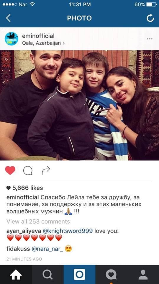 Emin Ağalarov Leyla Əliyevaya təşəkkür etdi - FOTO