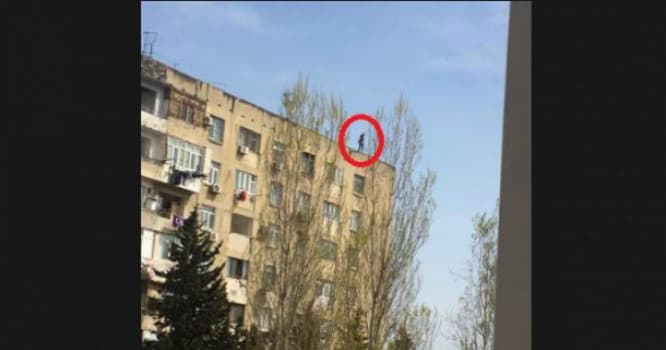 Bakıda gənc qız özünü binadan ataraq intihar etdi - VİDEO