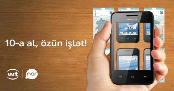 Ayda cəmi 10 AZN ödə, smartfon əldə et! (R)